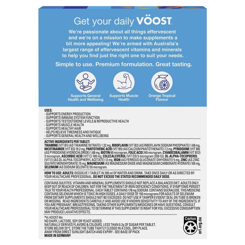 Voost Mens Multivitamin Orange Tropical Effervescent Tablets 60 Pack Exclusive Size