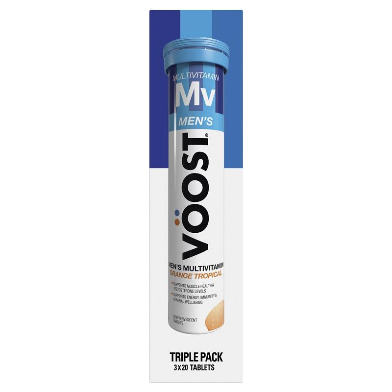 Voost Mens Multivitamin Orange Tropical Effervescent Tablets 60 Pack Exclusive Size