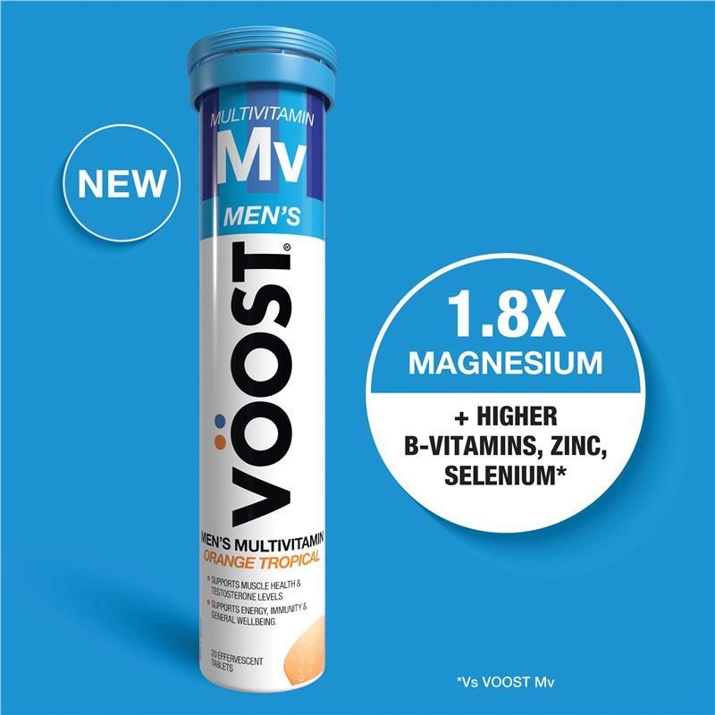Voost Mens Multivitamin Orange Tropical Effervescent Tablets 60 Pack Exclusive Size