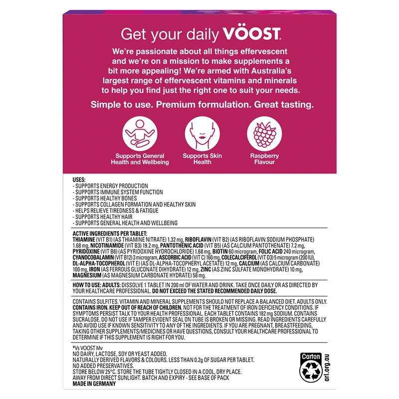 Voost Womens Multivitamin Raspberry Effervescent Tablets 60 Pack Exclusive Size