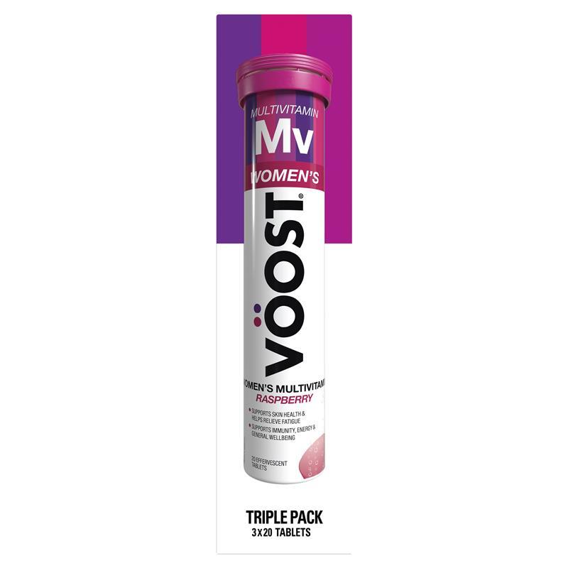 Voost Womens Multivitamin Raspberry Effervescent Tablets 60 Pack Exclusive Size