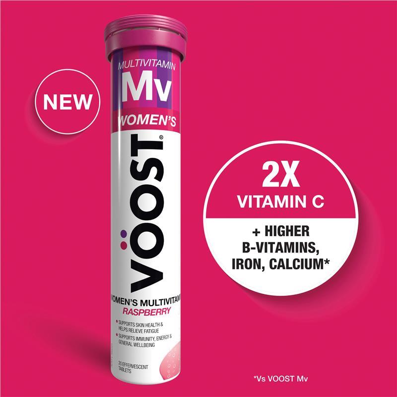 Voost Womens Multivitamin Raspberry Effervescent Tablets 60 Pack Exclusive Size