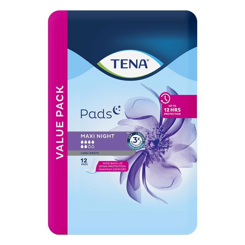 Tena Pad Maxi Night Wide Long 12 Pack
