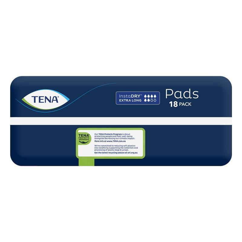 Tena Pad InstaDRY Extra Long Length 18 Pack