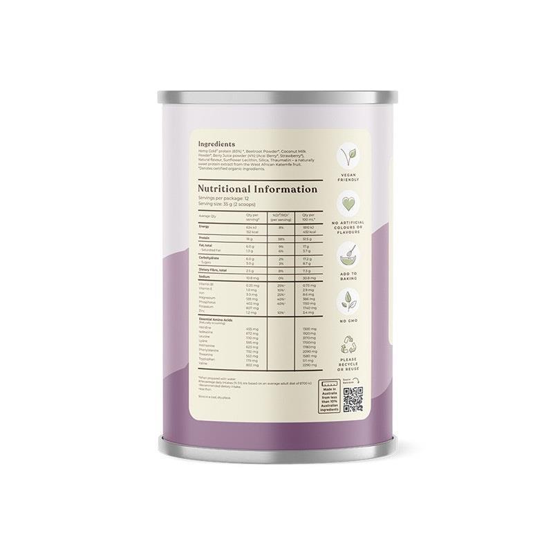Hemp Foods Australia Organic Hemp Protein Mixed Berry 420g