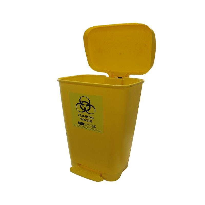 Livingstone Clinical Biohazard Waste Bin Foot Pedal Yellow 30L