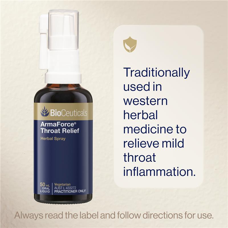 Bioceuticals ArmaForce Throat Relief New Formula 50ml Spray