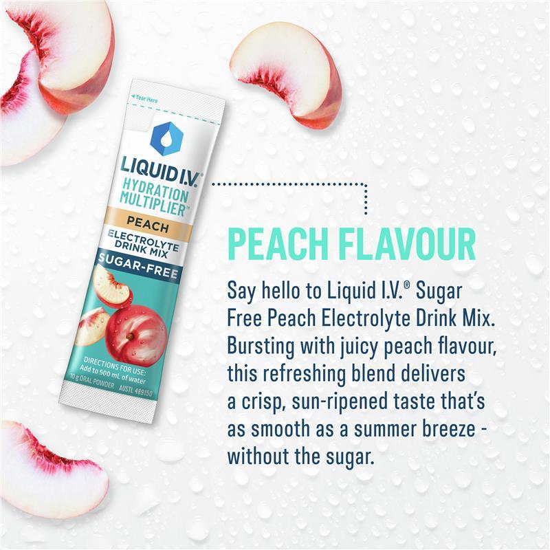 Liquid IV Hydration Sugar Free Peach 24 Sachets