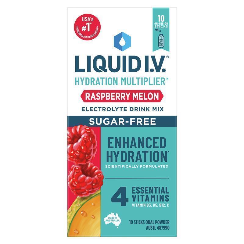 Buy Liquid IV Hydration Sugar Free Raspberry Melon 10 Sachets online at ...