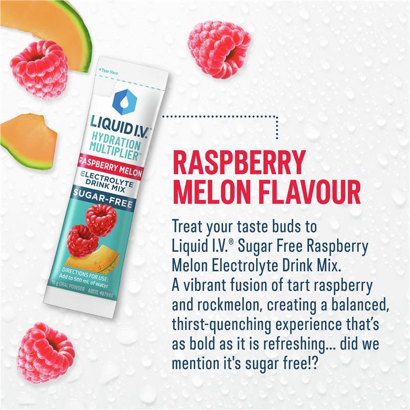 Liquid IV Hydration Sugar Free Raspberry Melon 10 Sachets