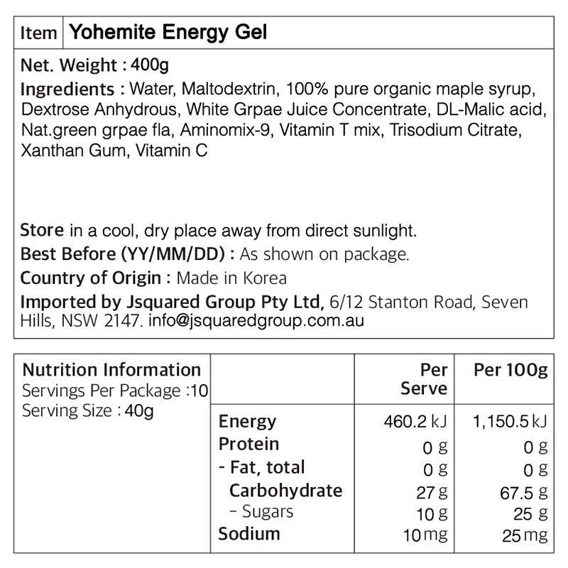 Yohemite Energy Gel 1Pack (40g x10Sachets)