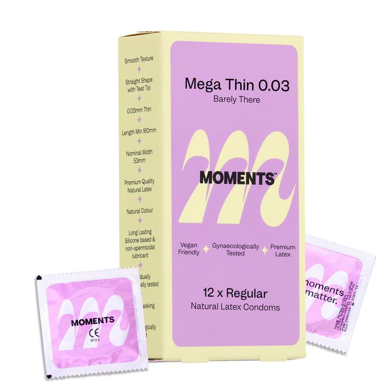 Moments Mega Thin 0.03 Condom 12 Pack