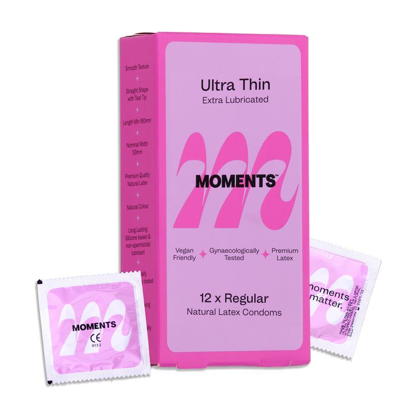 Moments Ultra Thin Regular Extra Lubricated Condoms 12 Pack