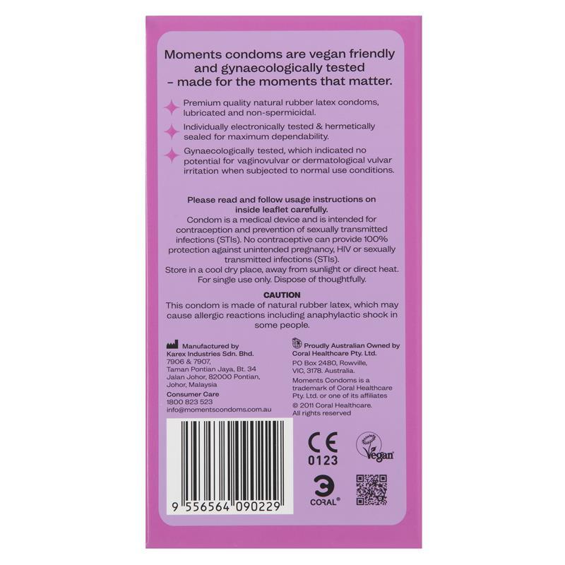 Moments Ultra Thin Regular Extra Lubricated Condoms 12 Pack