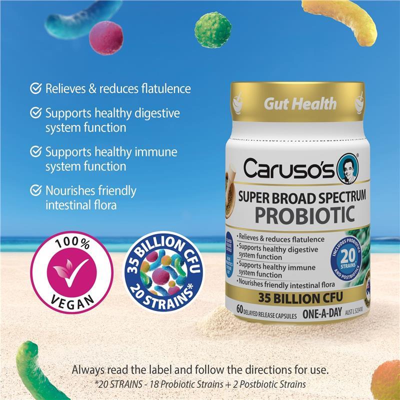 Carusos Super Broad Spectrum Probiotic 60 Capsules