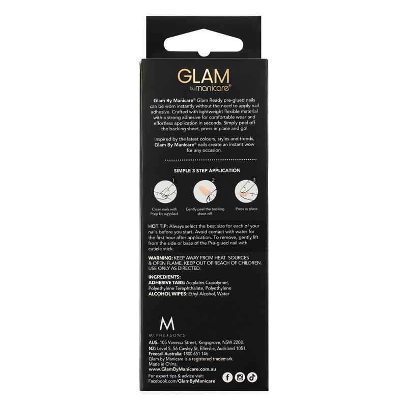 Glam By Manicare Glam Ready Pre-Glued Nails A Little Bit Pretty 30 PIeces 22451