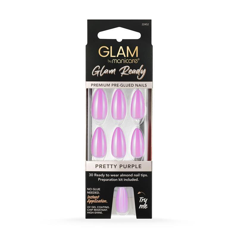 Glam By Manicare Glam Ready Pre-Glued Nails Pretty Purple