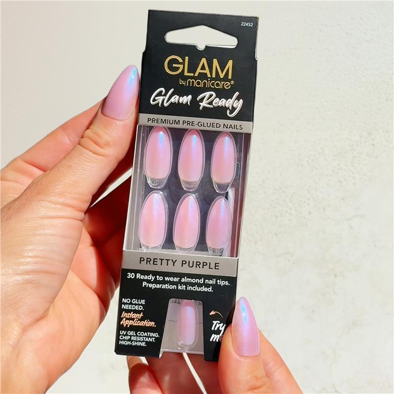Glam By Manicare Glam Ready Pre-Glued Nails Pretty Purple