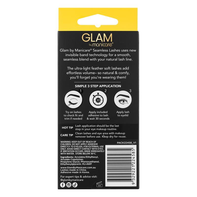 Glam By Manicare Angela Ultra Comfy Seamless Lashes 22458