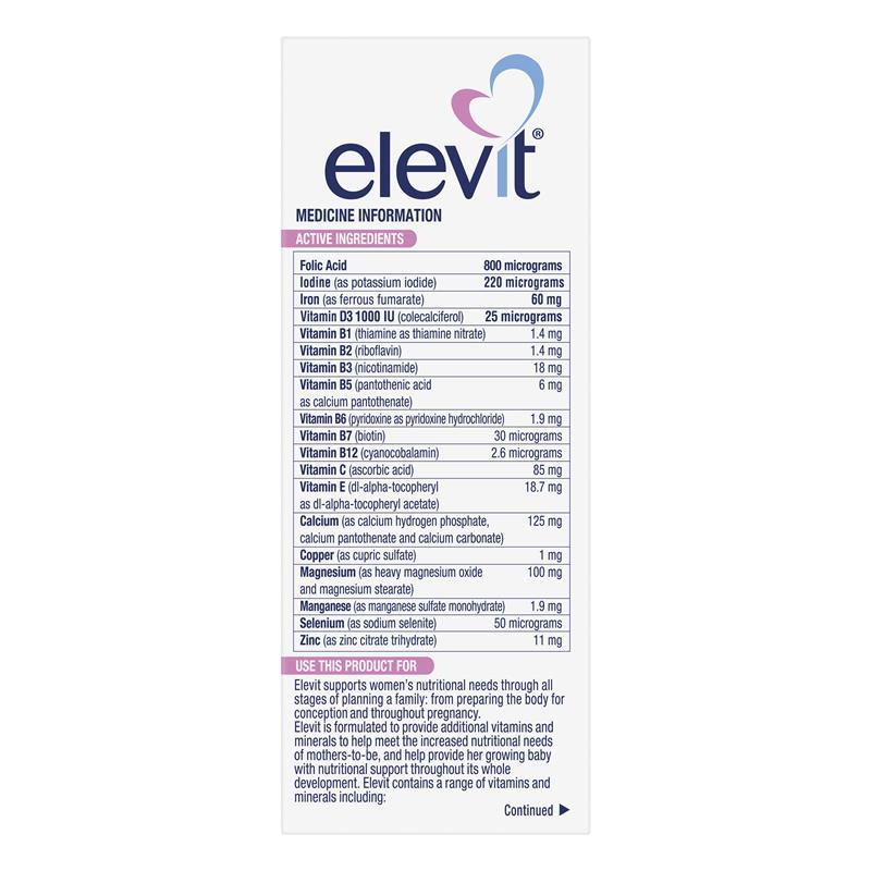 Elevit Pre-conception & Pregnancy 30 Tablets