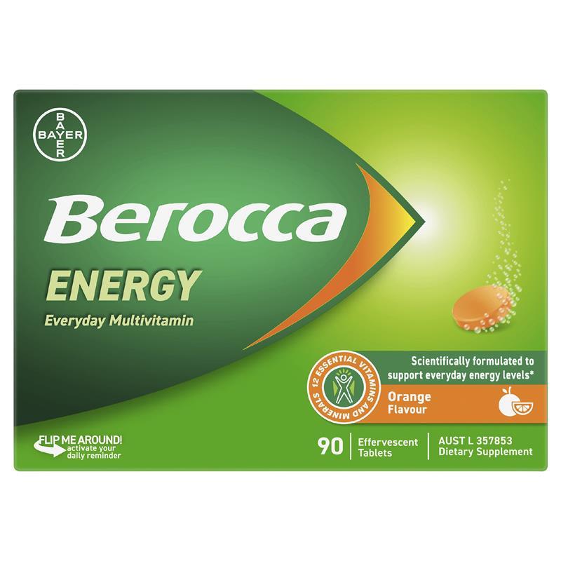 Berocca Energy Orange 90 Effervescent Tablets