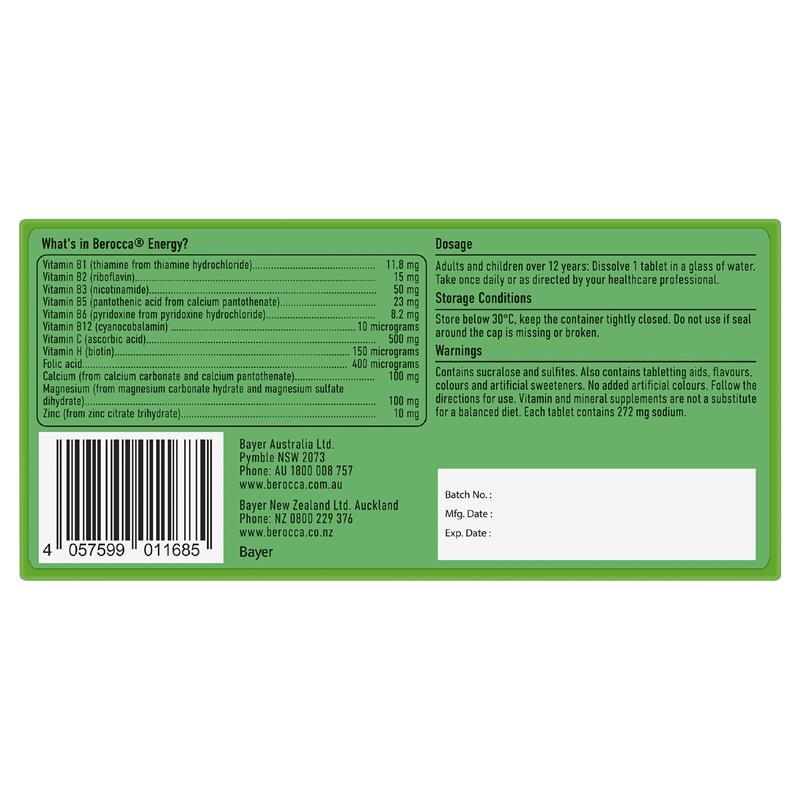 Berocca Energy Orange 90 Effervescent Tablets