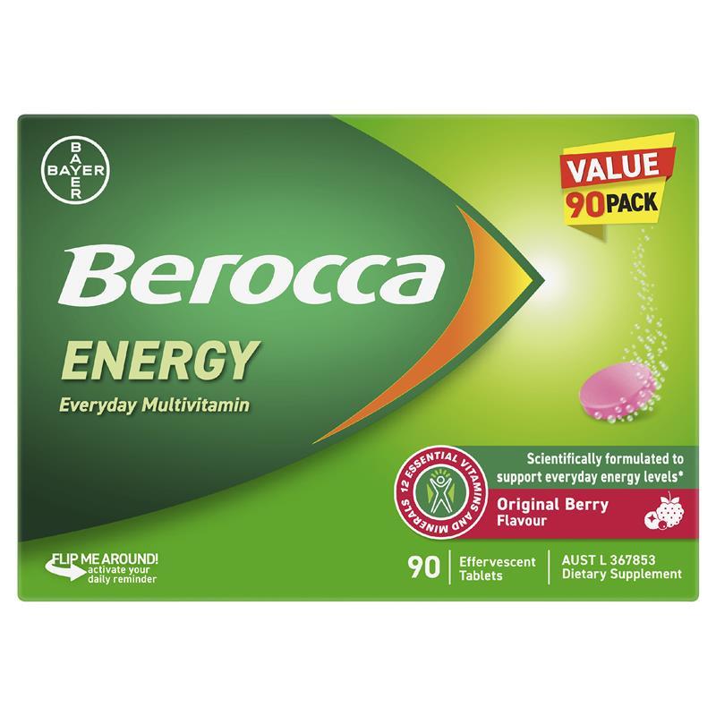 Berocca Energy Original Berry 90 Effervescent Tablets
