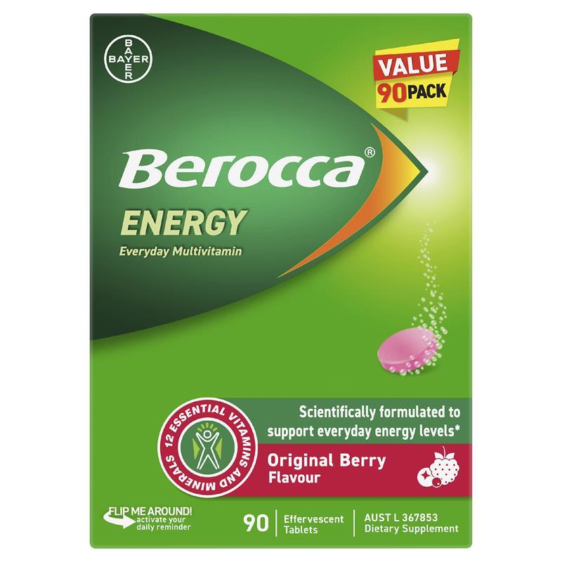 Berocca Energy Original Berry 90 Effervescent Tablets