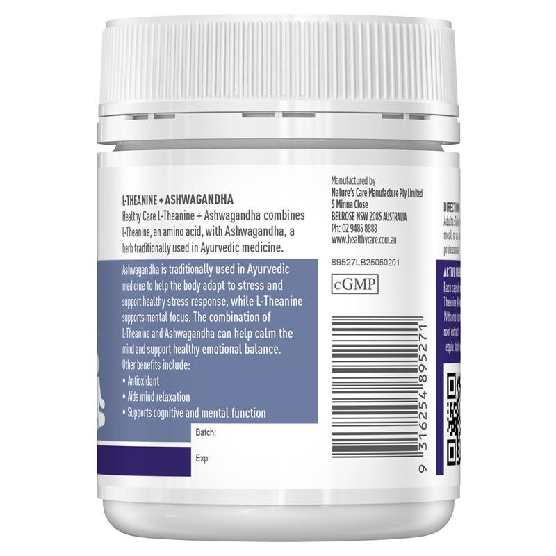 Healthy Care L-Theanine + Ashwagandha 60 Capsules