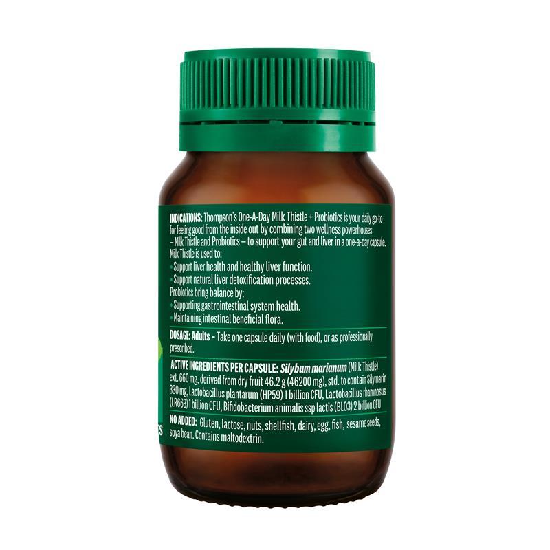 Thompsons One-A-Day Milk Thistle + Probiotic 30s