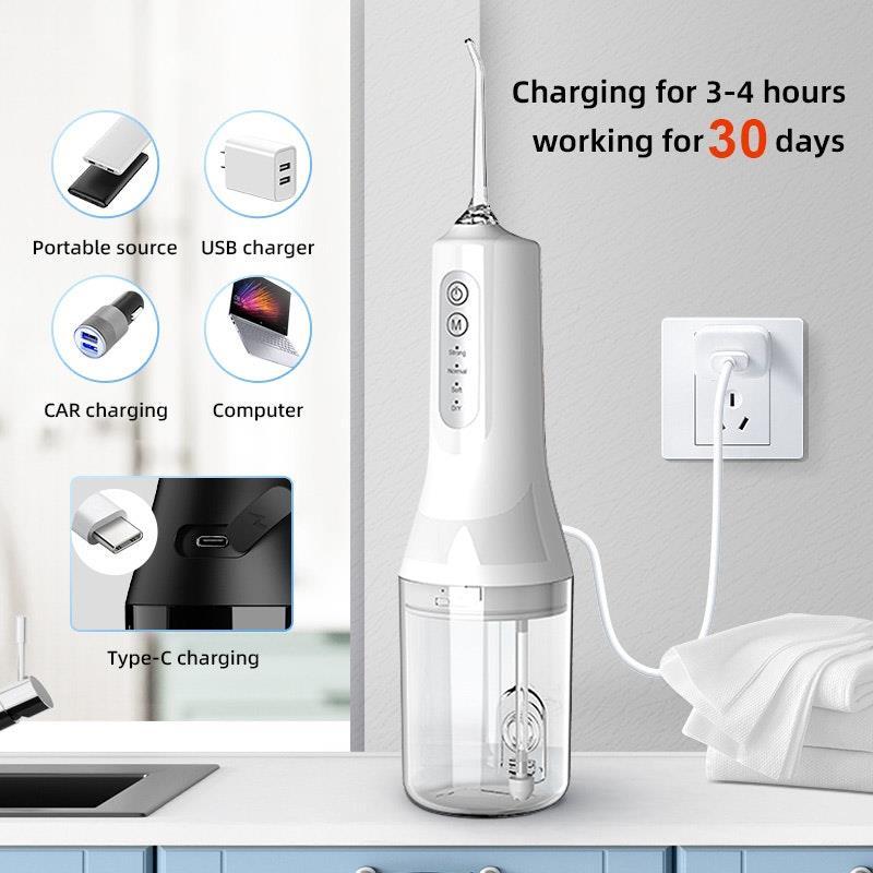 Eevee Electric Toothbrush & Electric Water Flosser Portable Oral Cleaner White Combo Pack