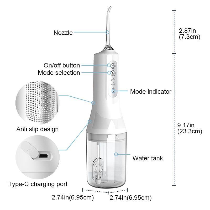 Eevee Electric Toothbrush & Electric Water Flosser Portable Oral Cleaner White Combo Pack