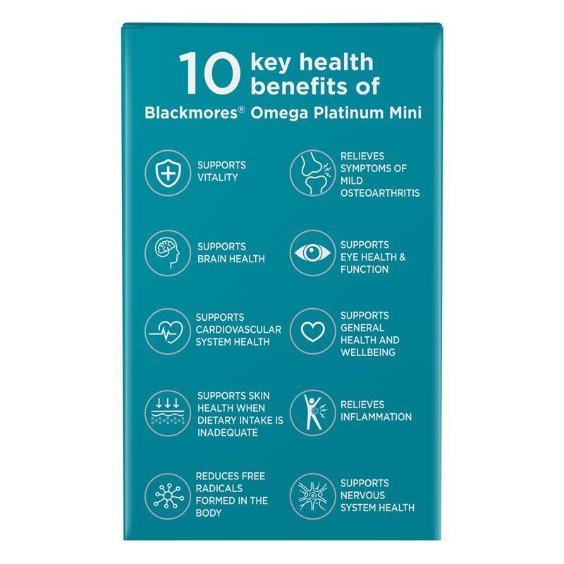 Blackmores Omega Platinum Mini 50 Capsules Exclusive Size