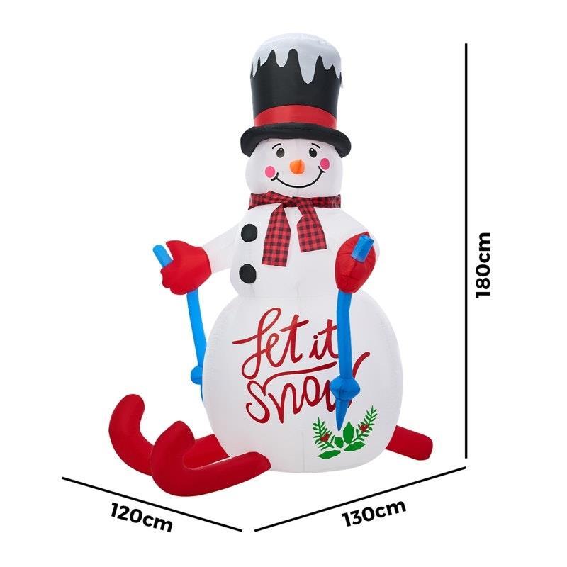 Tinseltown Christmas Inflatable Snowman Decoration Xmas LED Light Outdoor 1.8M