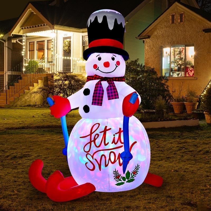 Tinseltown Christmas Inflatable Snowman Decoration Xmas LED Light Outdoor 1.8M