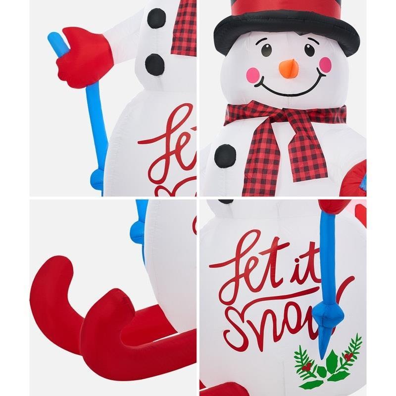 Tinseltown Christmas Inflatable Snowman Decoration Xmas LED Light Outdoor 1.8M
