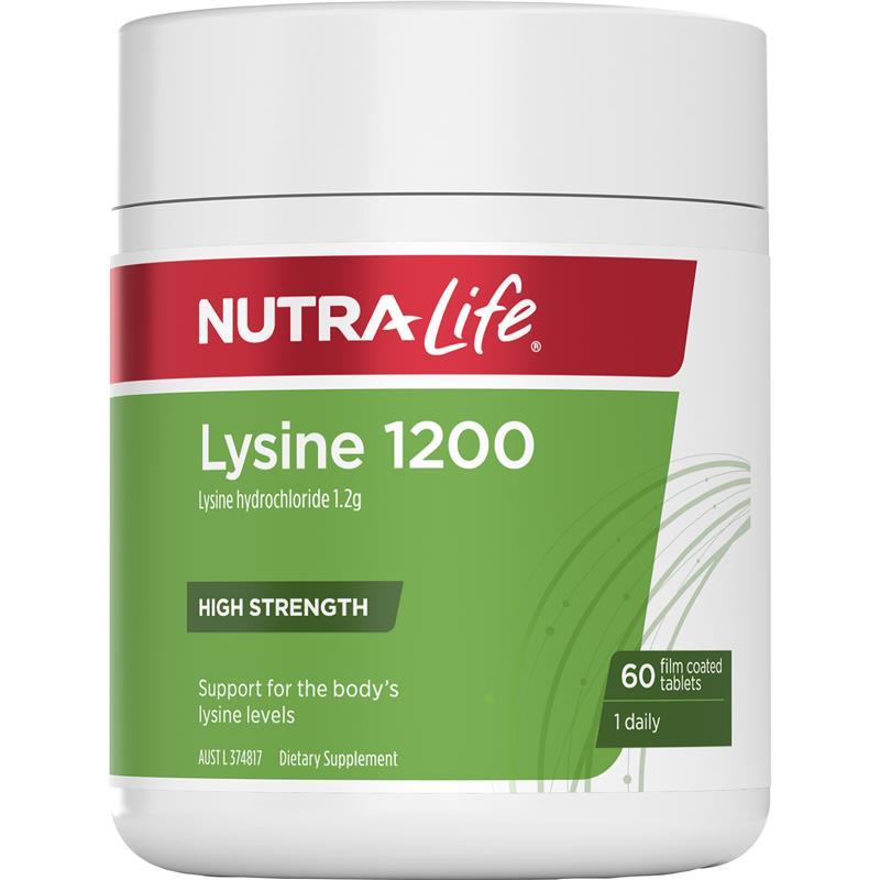 Nutra-Life Lysine 1200mg 60 Tablets NEW