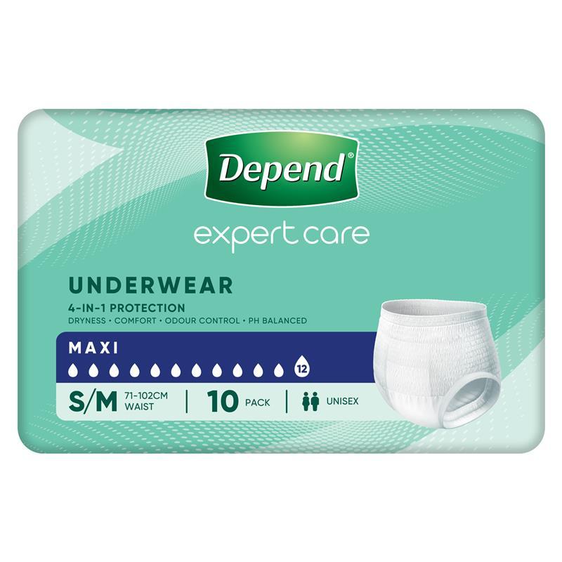Depend Unisex Maxi Underwear Size M 10 Pack Exclusive