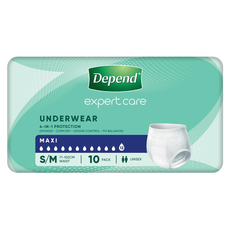 Depend Unisex Maxi Underwear Size M 10 Pack Exclusive