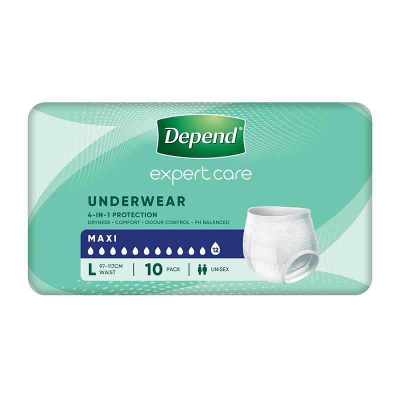 Depend Unisex Maxi Underwear Size L 10 Pack Exclusive