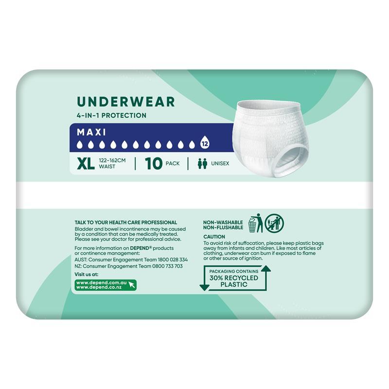 Depend Expert Care Incontinence Underwear Maxi XL 10 Pack