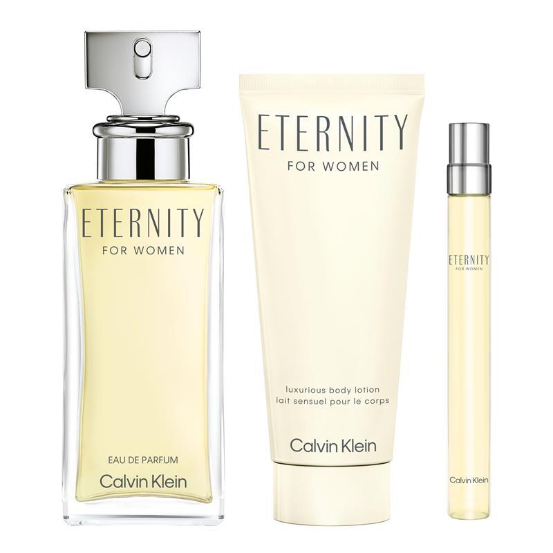 Calvin Klein Eternity For Women Eau de Parfum 100ml + 10ml + Body Lotion 3 Piece Set 2025
