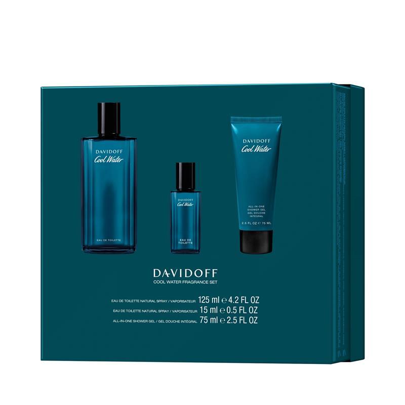 Davidoff Cool Water For Men Eau de Toilette 125ml + 15ml + Shower Gel 3 Piece Set 2025