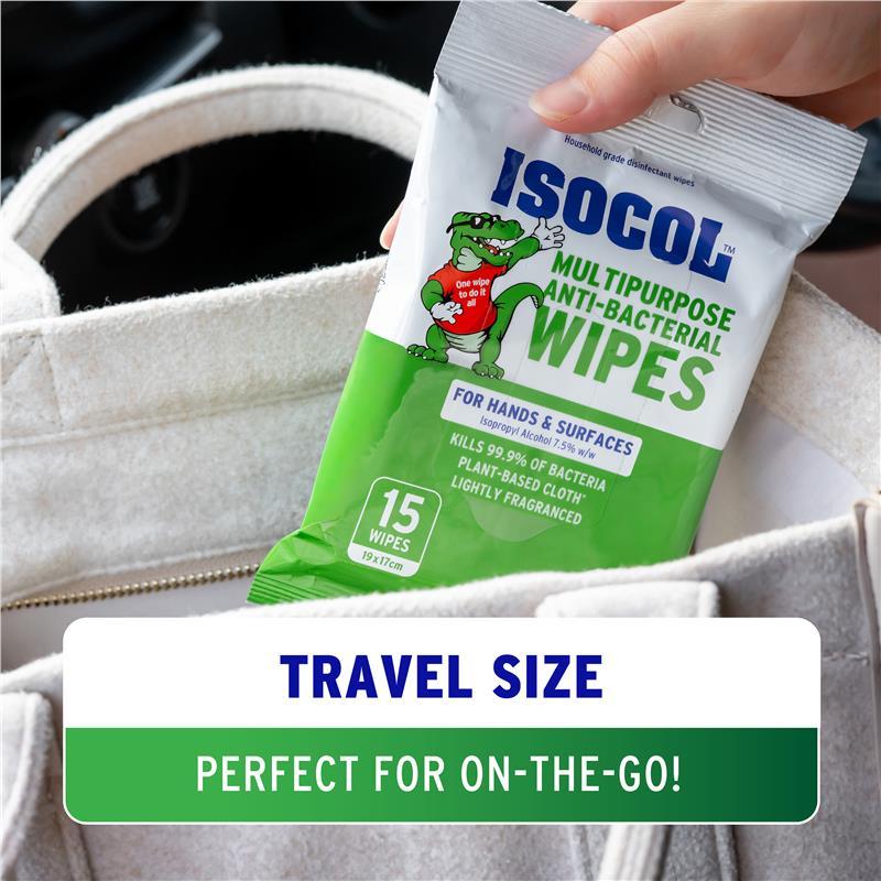 Isocol Hand & Surface Wipes 15 Pack