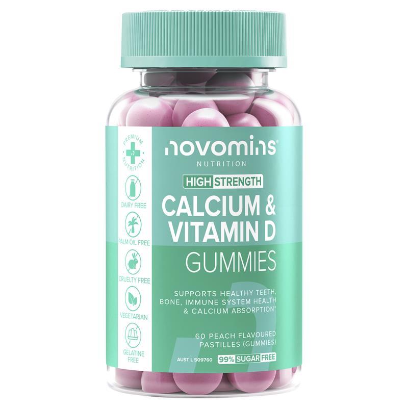 Novomins Calcium & Vitamin D 60 Gummies NEW