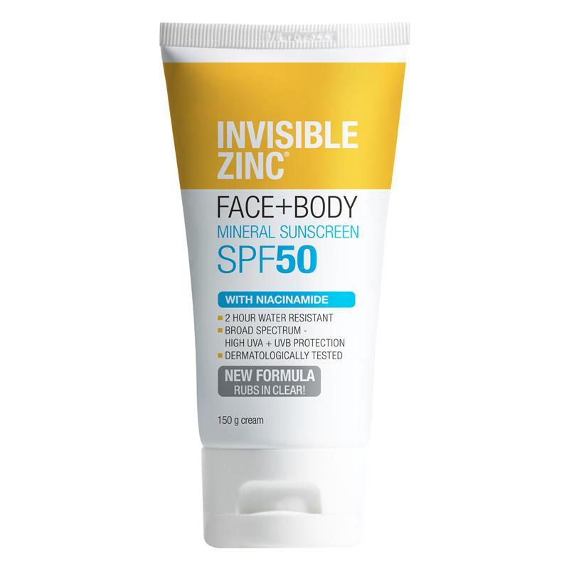 Invisible Zinc Face+Body Mineral Sunscreen SPF50 150g