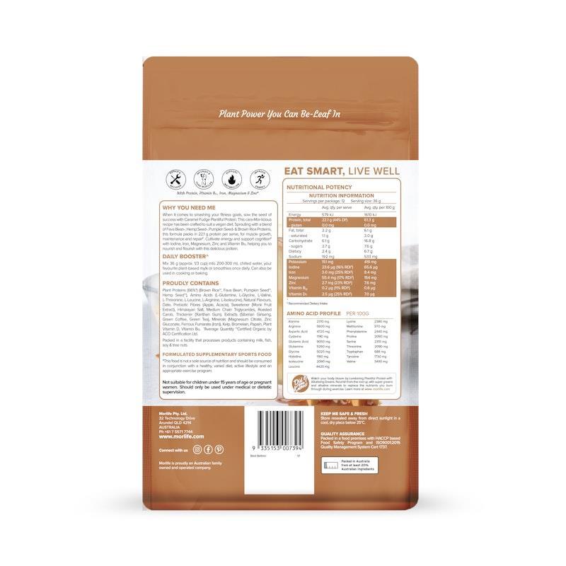 Morlife Plantiful Protein - Caramel Fudge 440g