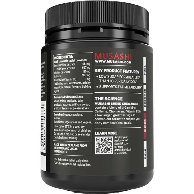 Musashi Shred Chewables Sour Punch Flavour 54 Tablets