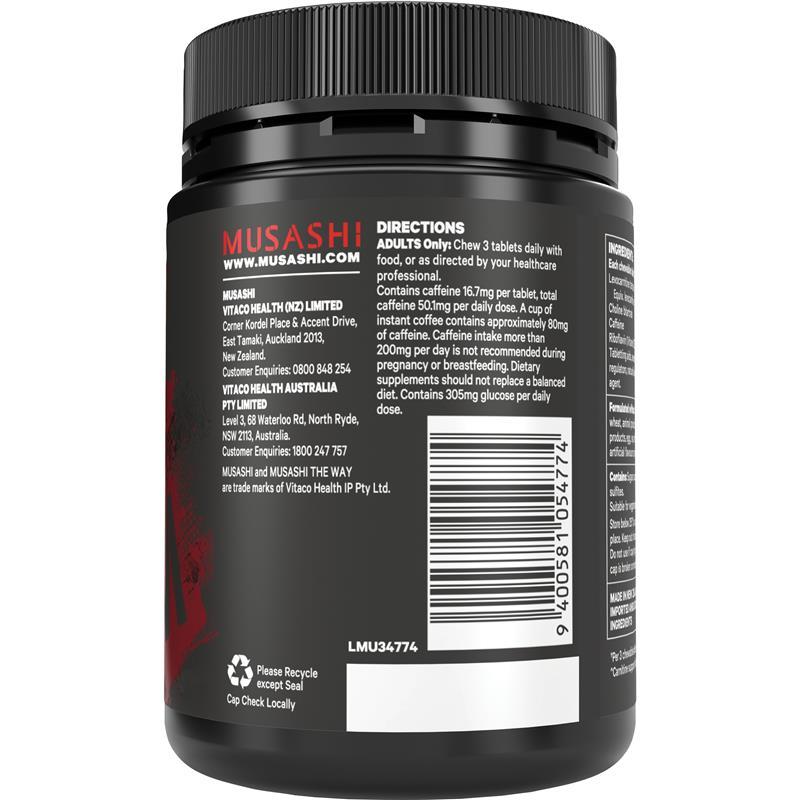 Musashi Shred Chewables Sour Punch Flavour 54 Tablets