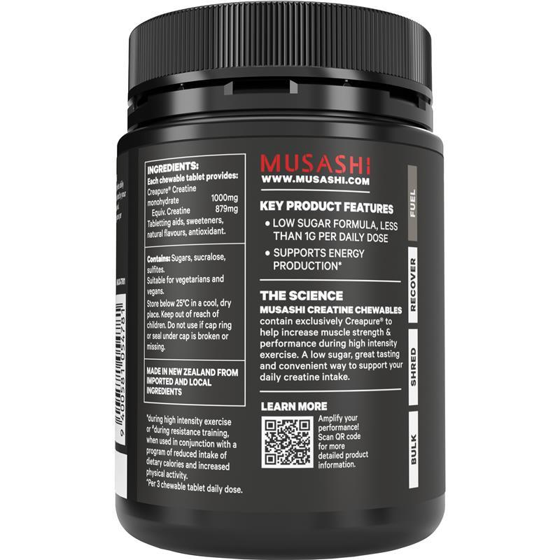 Musashi Creatine Chewables Berry Flavour 60 Tablets